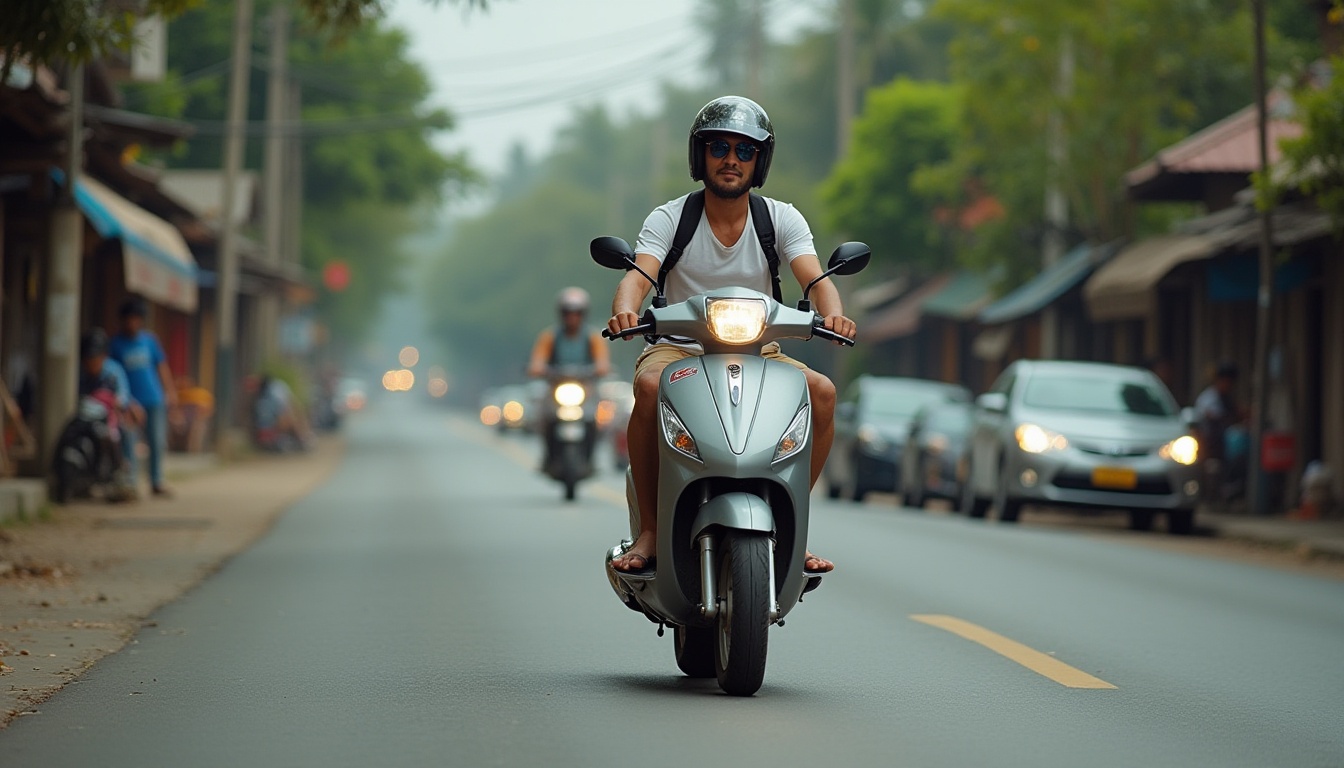 Australian driving scooter in Bali
