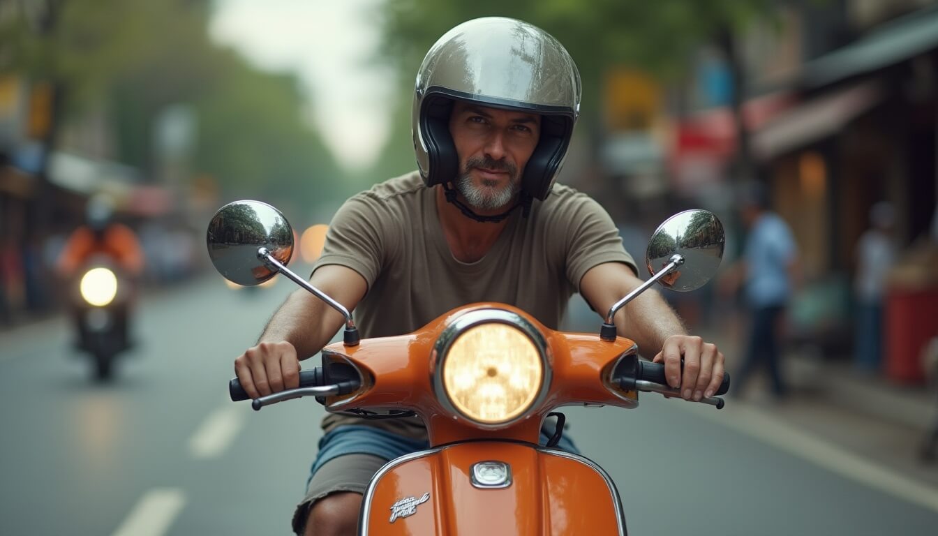 German driving scooter in Bali