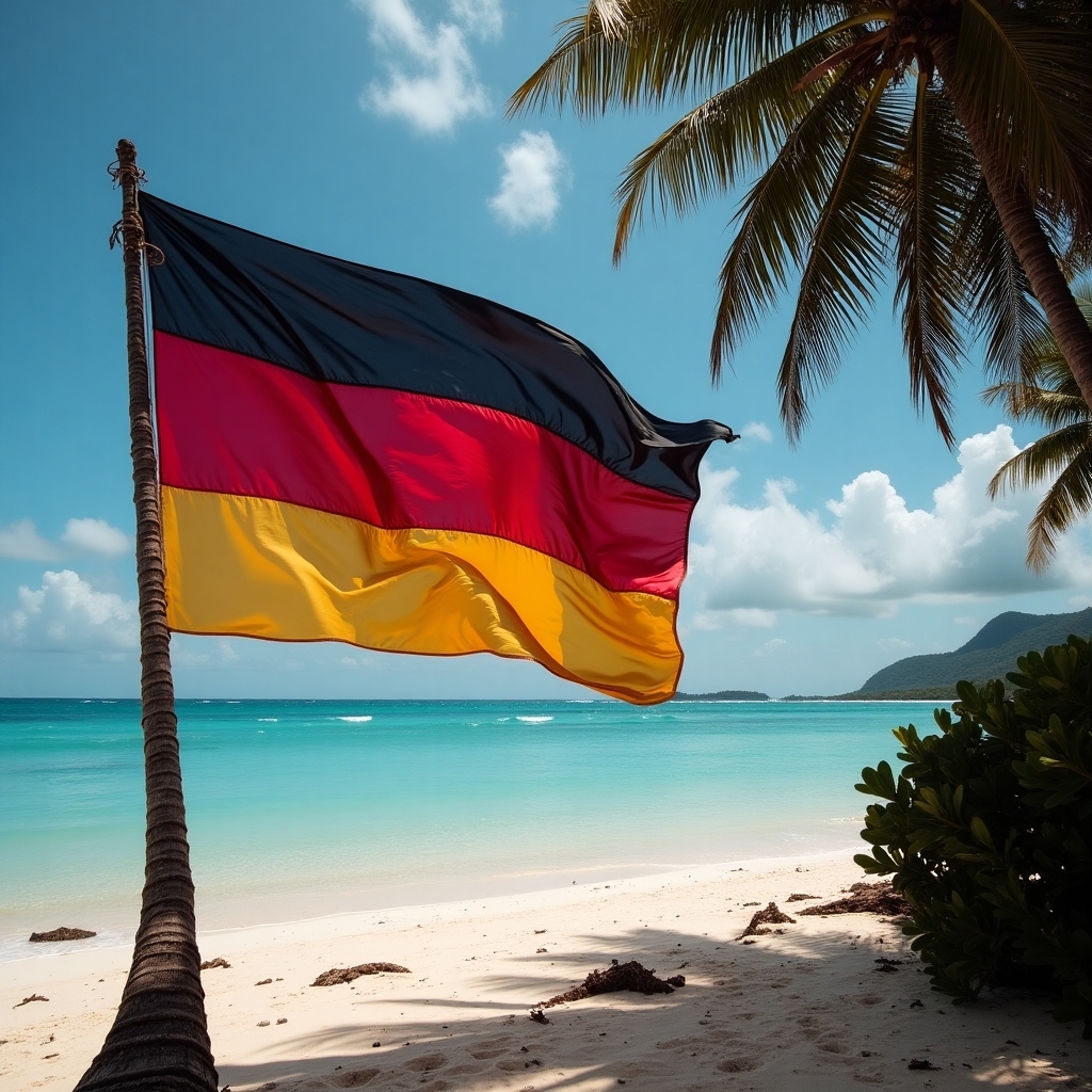 German Flag on Beach in Bali